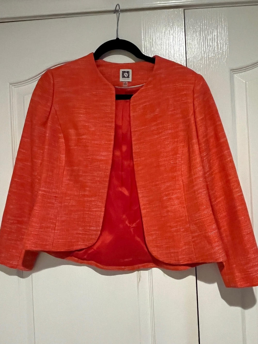 Anne Klein Bright Orange Open-Front Blazer